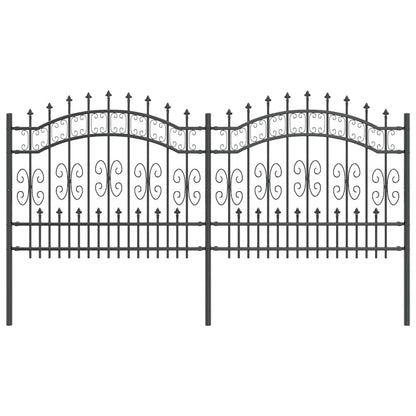 vidaXL Clôture de jardin gris 240 x 140 cm Acier poudré