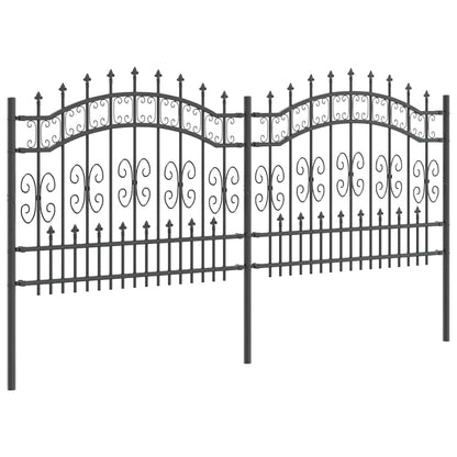vidaXL Clôture de jardin gris 240 x 140 cm Acier poudré