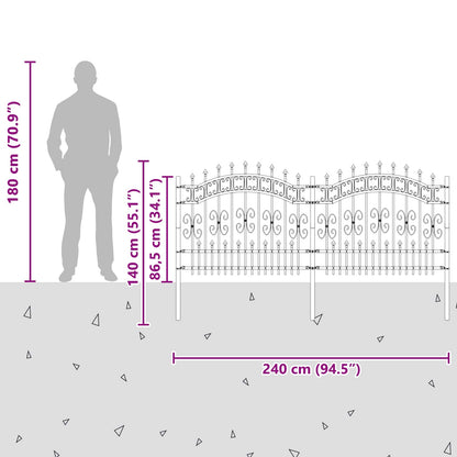 vidaXL Clôture de jardin gris 240 x 140 cm Acier poudré