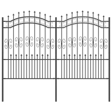 vidaXL Gartenzaun Grau 240 x 202,5 cm Pulverbeschichteter Stahl