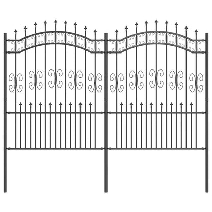 Gartenzaun Grau 240 x 202,5 cm Pulverbeschichteter Stahl