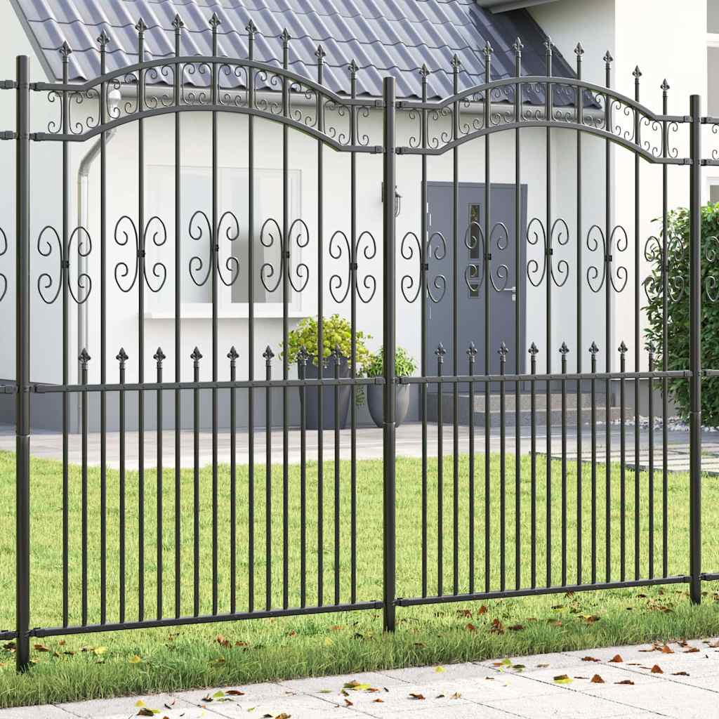 vidaXL Clôture de jardin Gris 240 x 228 cm Acier thermolaqué
