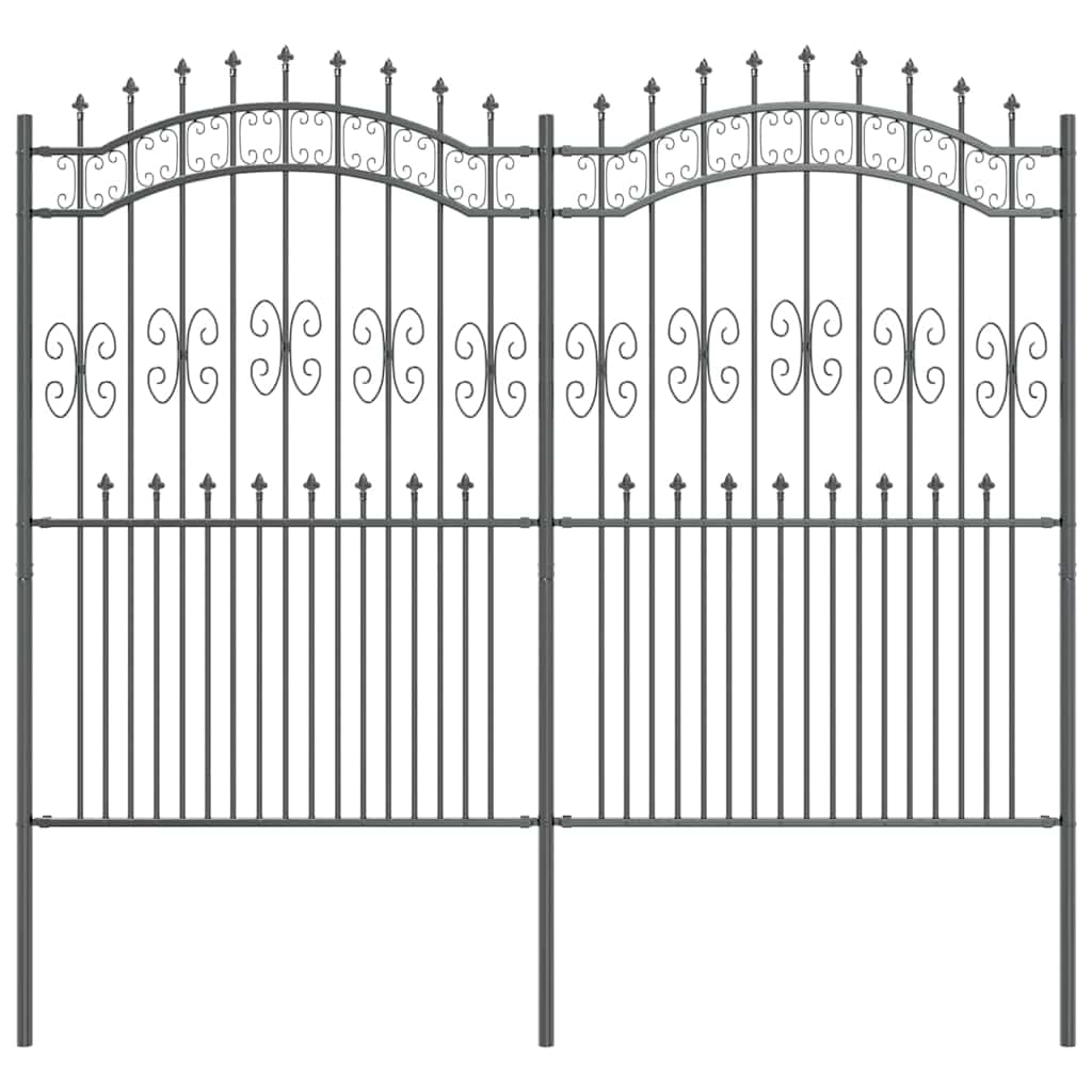 vidaXL Clôture de jardin Gris 240 x 228 cm Acier thermolaqué