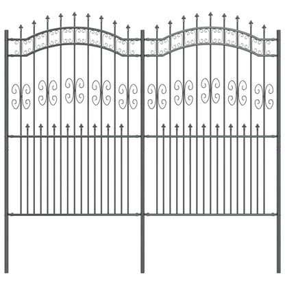vidaXL Clôture de jardin Gris 240 x 228 cm Acier thermolaqué