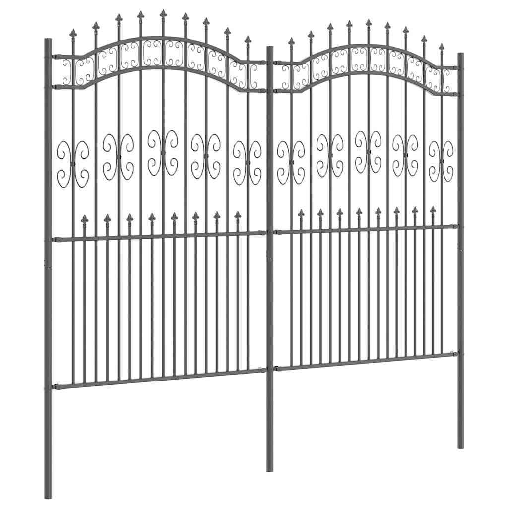 vidaXL Clôture de jardin Gris 240 x 228 cm Acier thermolaqué