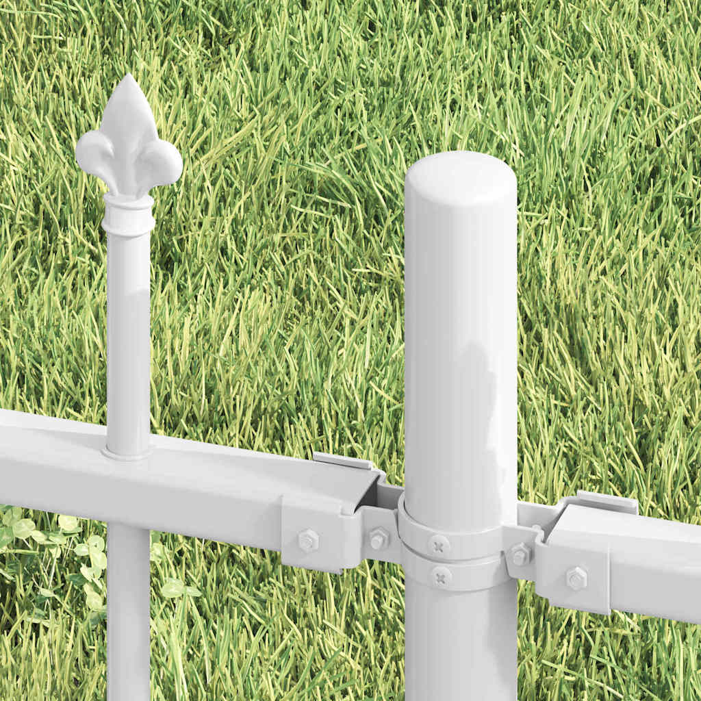 vidaXL Gartenzaun Weiß 240 x 115 cm Pulverbeschichteter Stahl