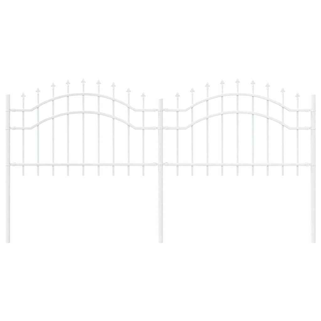 vidaXL Gartenzaun Weiß 240 x 115 cm Pulverbeschichteter Stahl