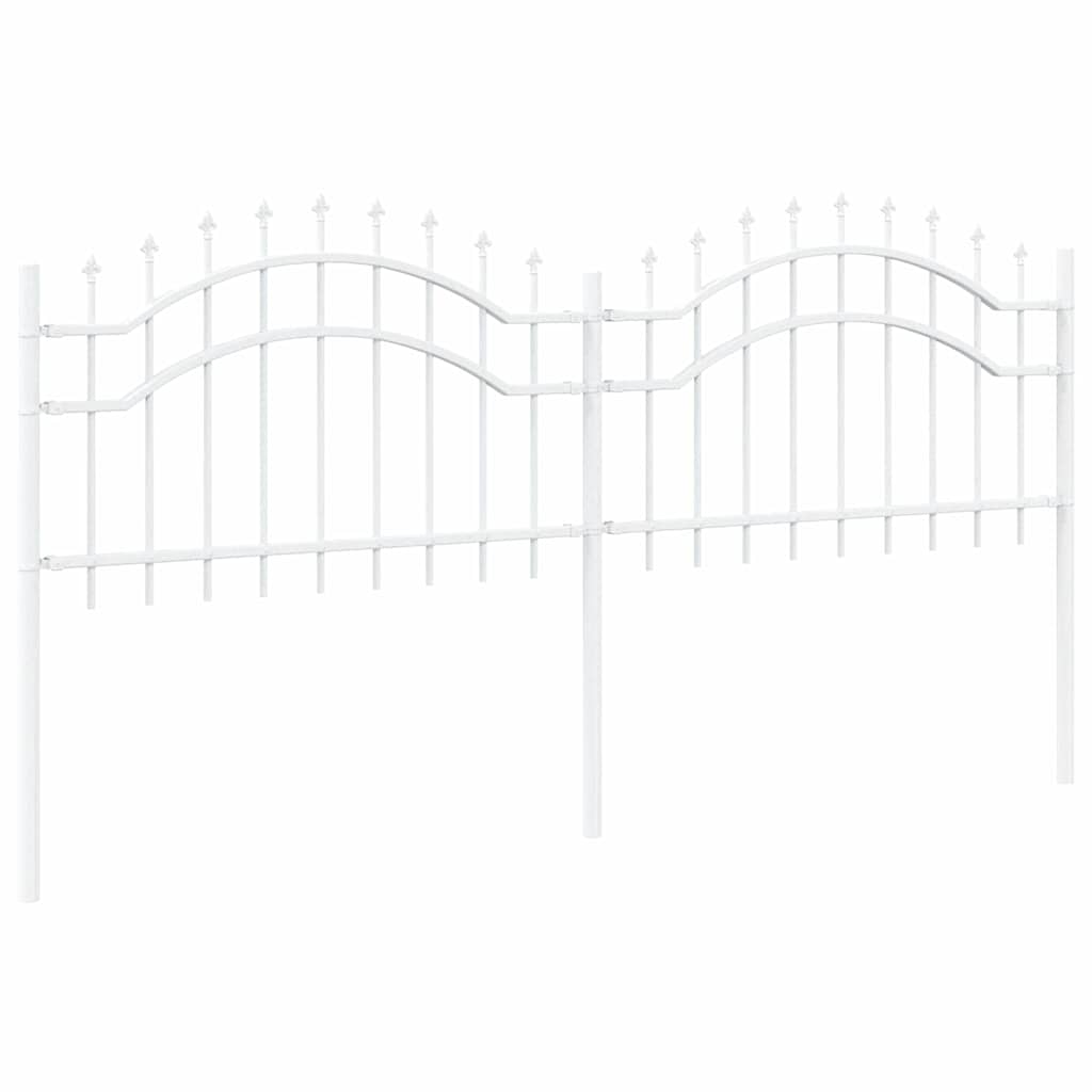 vidaXL Gartenzaun Weiß 240 x 115 cm Pulverbeschichteter Stahl