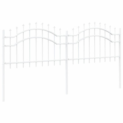 vidaXL Gartenzaun Weiß 240 x 115 cm Pulverbeschichteter Stahl