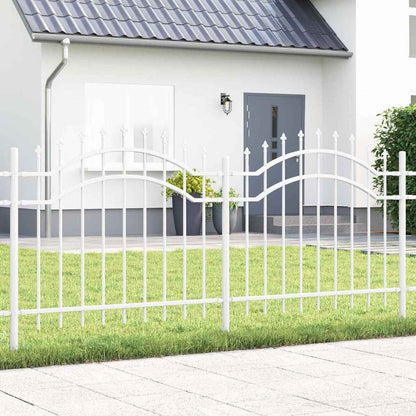 vidaXL Gartenzaun Weiß 240 x 140 cm Pulverbeschichteter Stahl