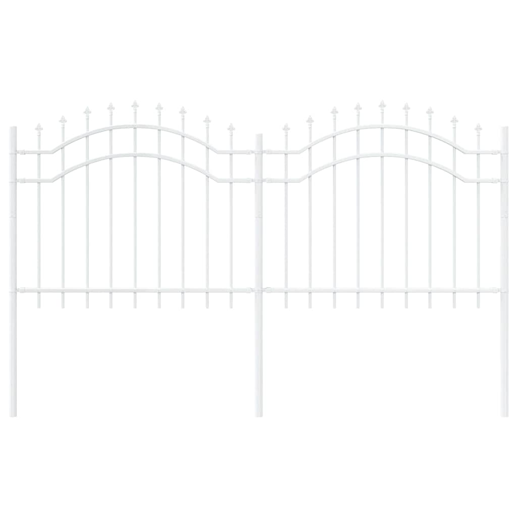 vidaXL Gartenzaun Weiß 240 x 140 cm Pulverbeschichteter Stahl