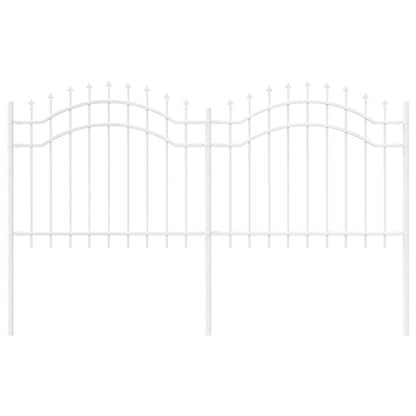 vidaXL Gartenzaun Weiß 240 x 140 cm Pulverbeschichteter Stahl