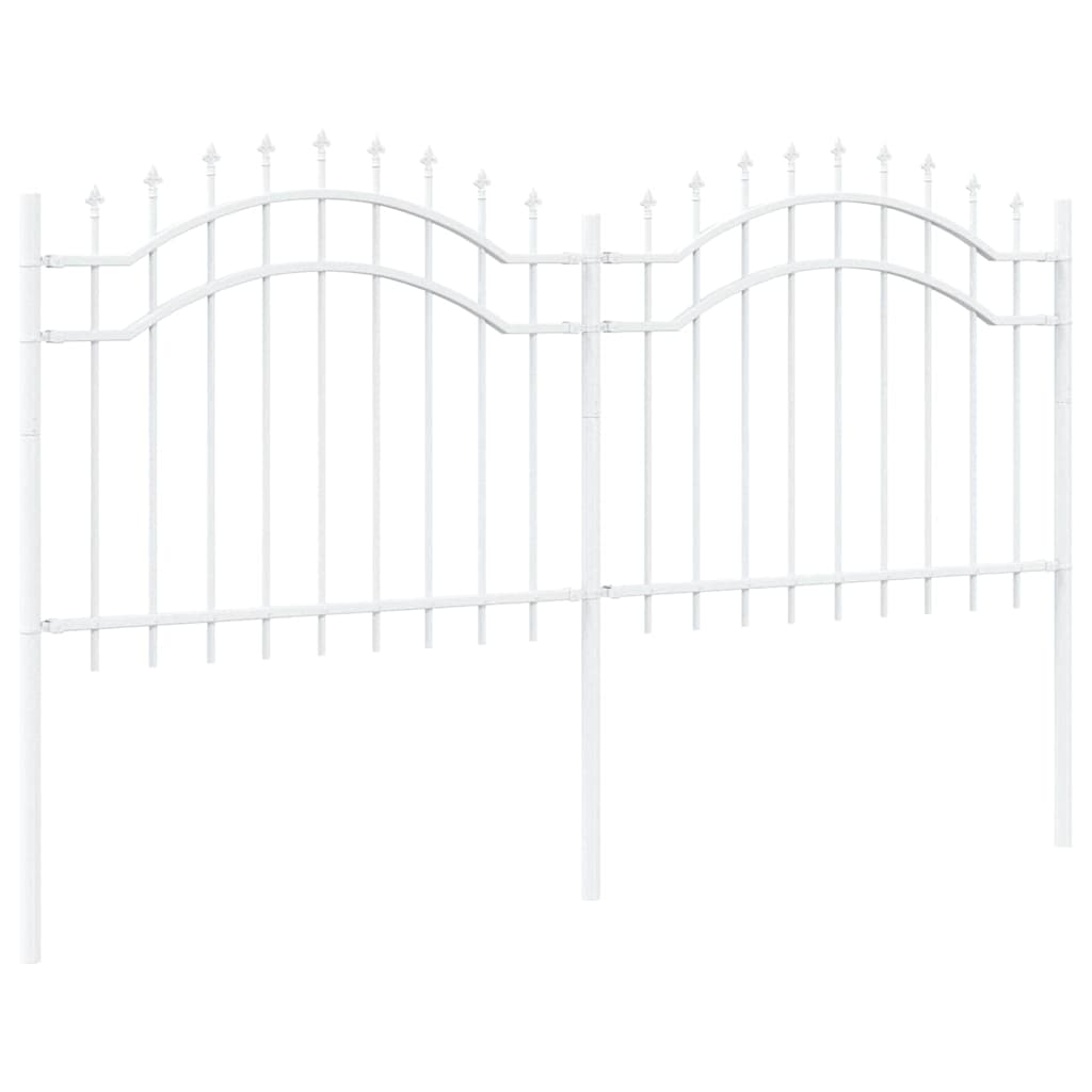 vidaXL Gartenzaun Weiß 240 x 140 cm Pulverbeschichteter Stahl