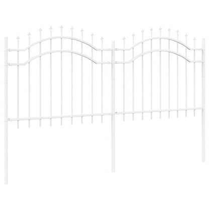 vidaXL Gartenzaun Weiß 240 x 140 cm Pulverbeschichteter Stahl