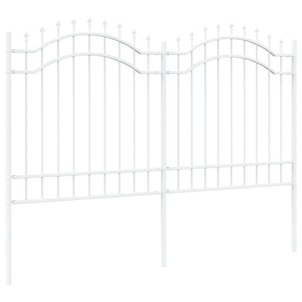 Gartenzaun Weiß 240 x 165 cm Pulverbeschichteter Stahl
