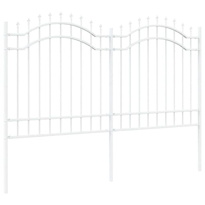 Gartenzaun Weiß 240 x 165 cm Pulverbeschichteter Stahl
