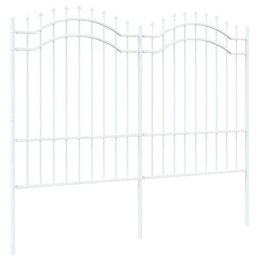 vidaXL Gartenzaun Weiß 240 x 190 cm Pulverbeschichteter Stahl