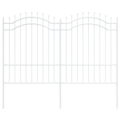 Gartenzaun Weiß 240 x 190 cm Pulverbeschichteter Stahl