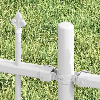 vidaXL Gartenzaun Weiß 240 x 215 cm Pulverbeschichteter Stahl