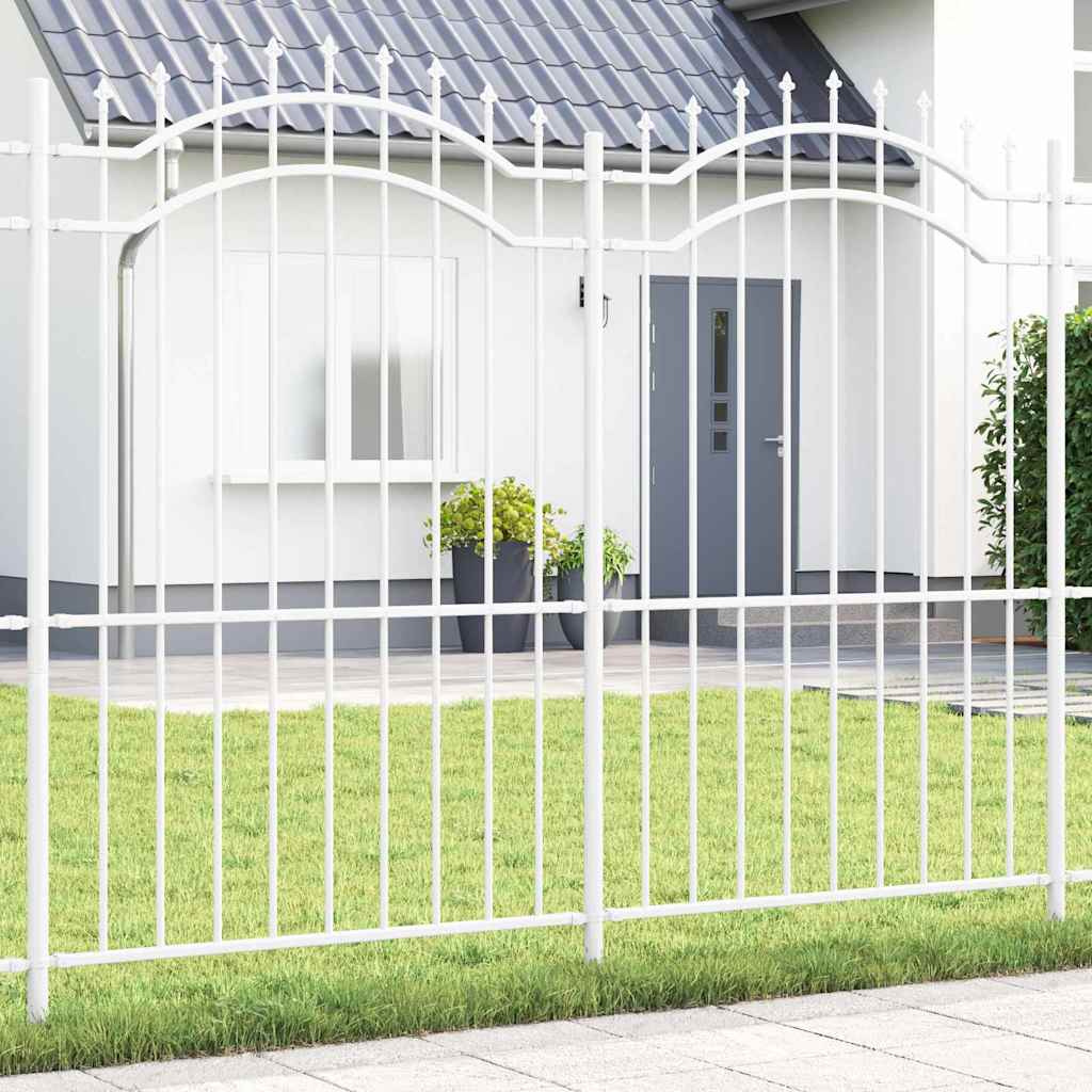 vidaXL Gartenzaun Weiß 240 x 215 cm Pulverbeschichteter Stahl