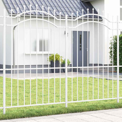 vidaXL Gartenzaun Weiß 240 x 215 cm Pulverbeschichteter Stahl
