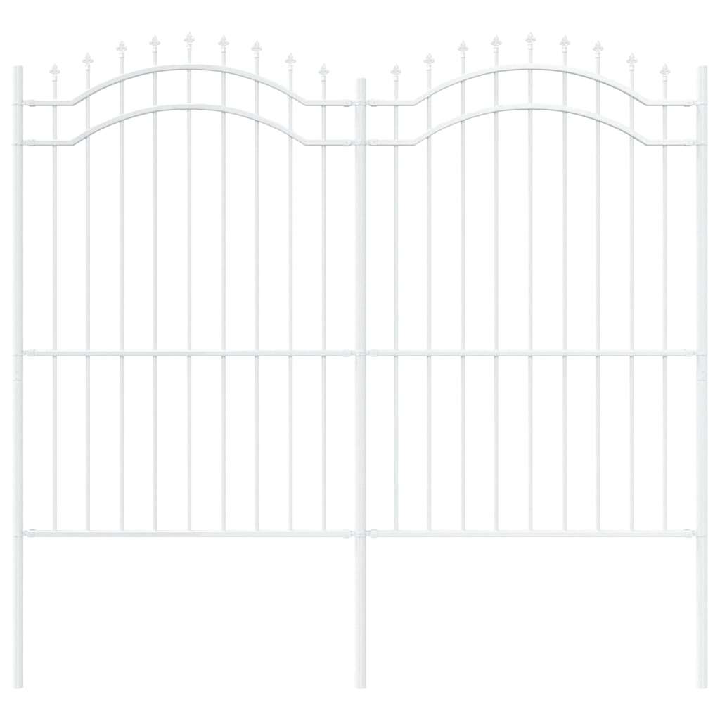 vidaXL Gartenzaun Weiß 240 x 215 cm Pulverbeschichteter Stahl