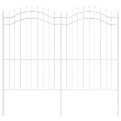 vidaXL Gartenzaun Weiß 240 x 215 cm Pulverbeschichteter Stahl