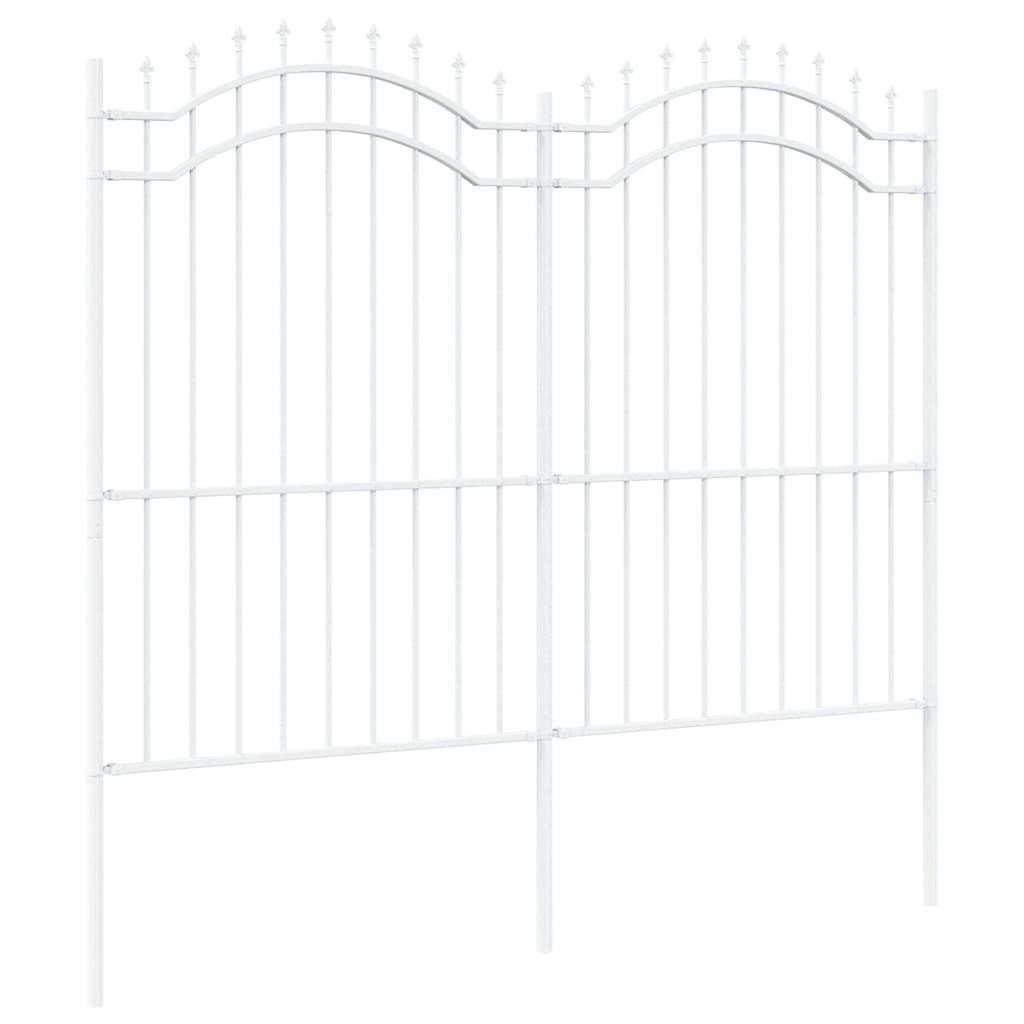 vidaXL Gartenzaun Weiß 240 x 215 cm Pulverbeschichteter Stahl