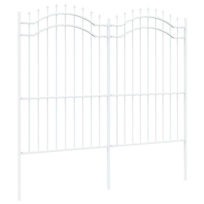 vidaXL Gartenzaun Weiß 240 x 215 cm Pulverbeschichteter Stahl