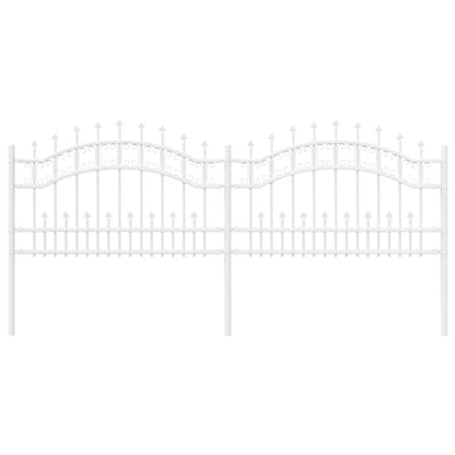 Gartenzaun Weiß 240 x 118 cm Pulverbeschichteter Stahl