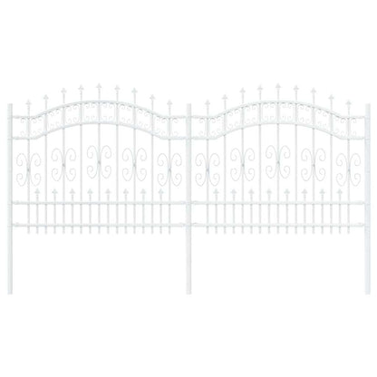 vidaXL Gartenzaun Weiß 240 x 140 cm Pulverbeschichteter Stahl
