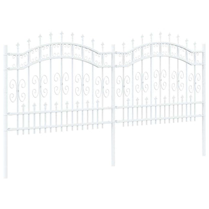 vidaXL Gartenzaun Weiß 240 x 140 cm Pulverbeschichteter Stahl