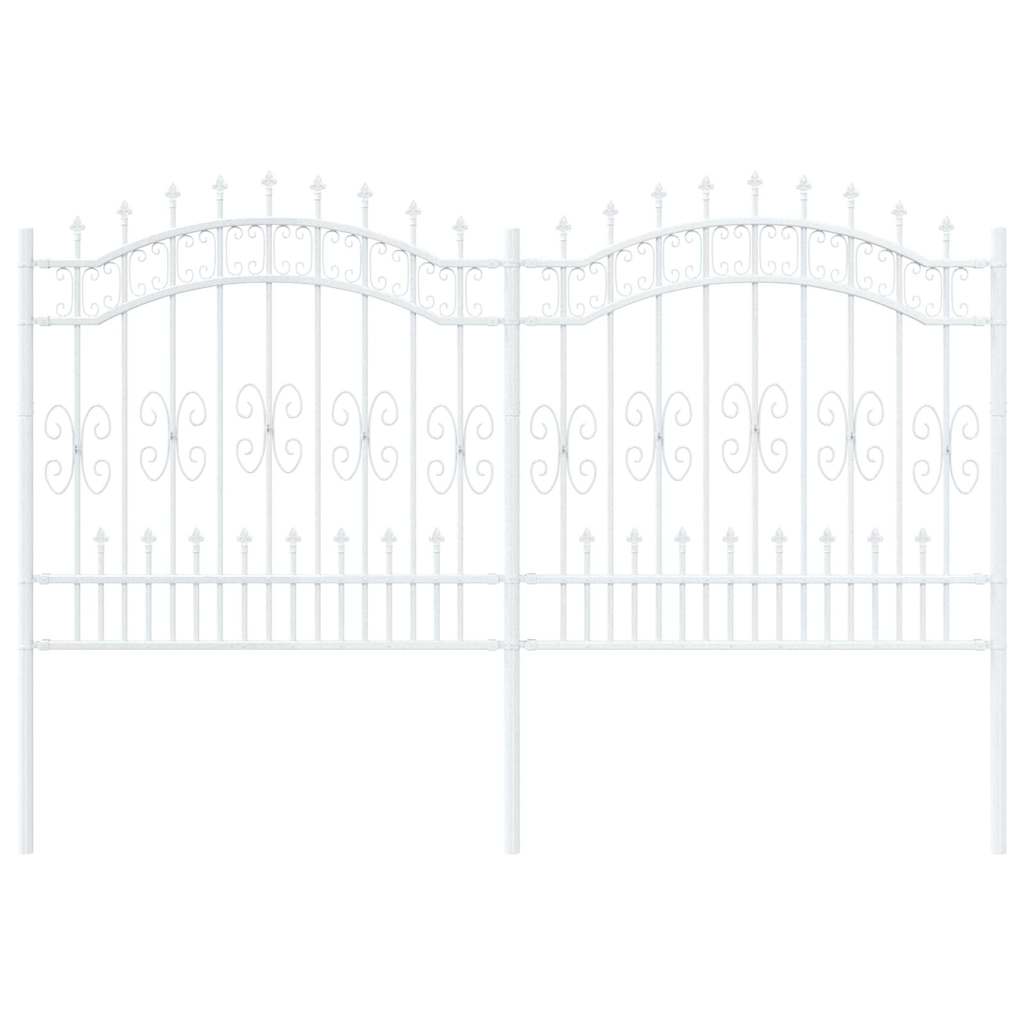 Gartenzaun Weiß 240 x 166 cm Pulverbeschichteter Stahl