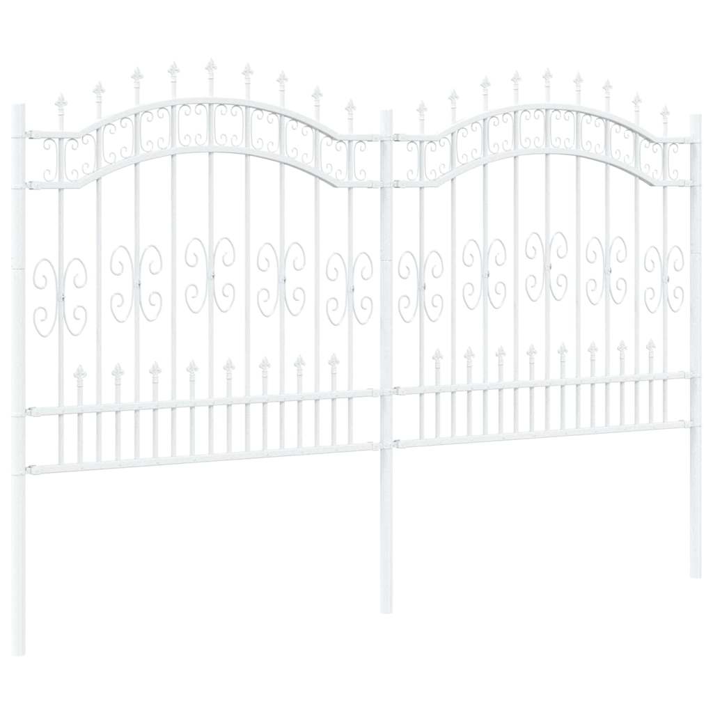 Gartenzaun Weiß 240 x 166 cm Pulverbeschichteter Stahl