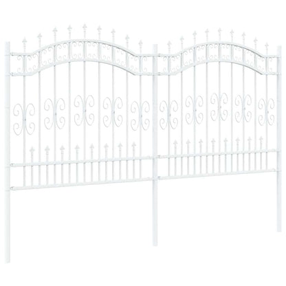 Gartenzaun Weiß 240 x 166 cm Pulverbeschichteter Stahl