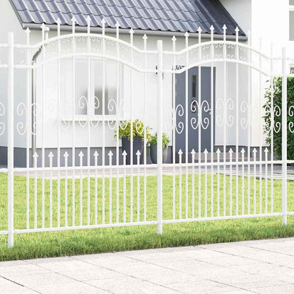 Gartenzaun Weiß 240 x 202,5 cm Pulverbeschichteter Stahl