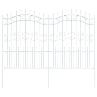 Gartenzaun Weiß 240 x 202,5 cm Pulverbeschichteter Stahl