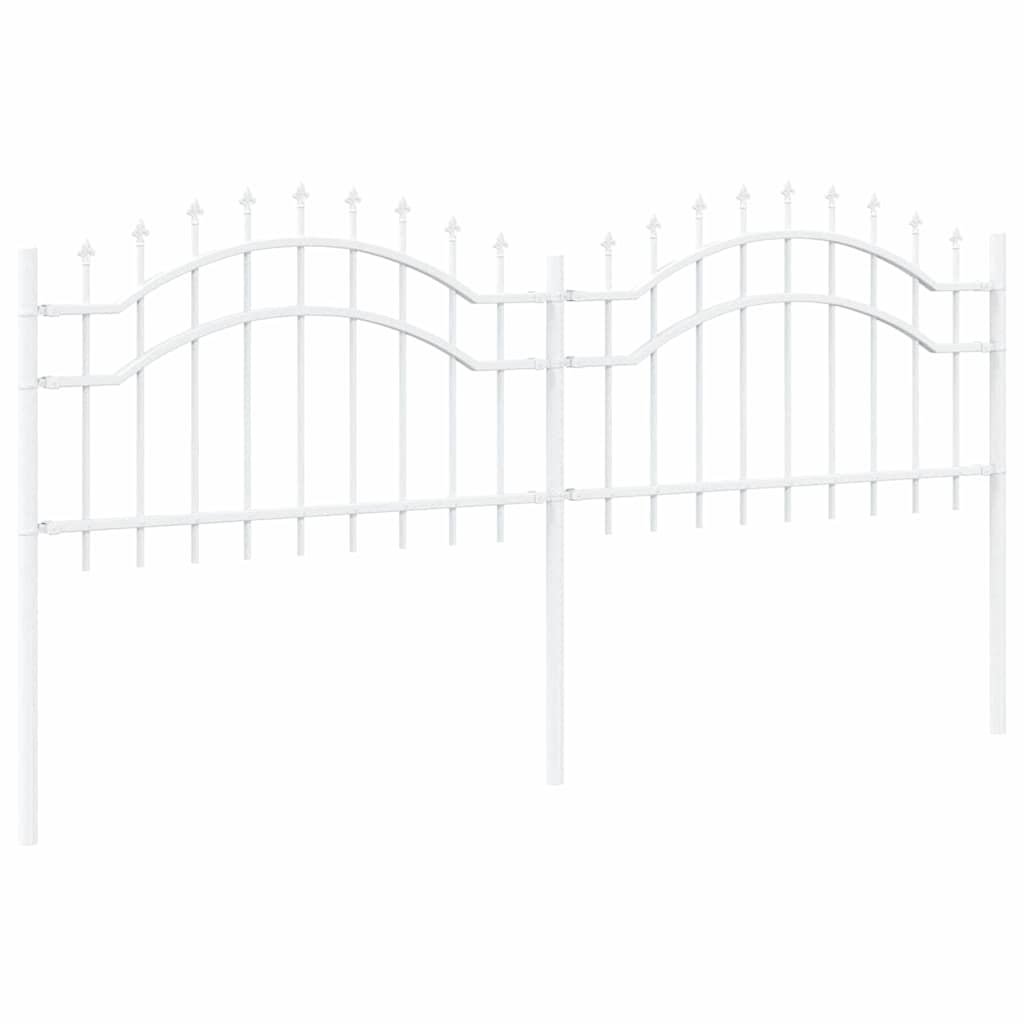 Gartenzaun Weiß 240 x 202,5 cm Pulverbeschichteter Stahl