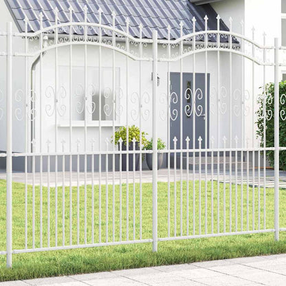 vidaXL Gartenzaun Weiß 240 x 228 cm Pulverbeschichteter Stahl