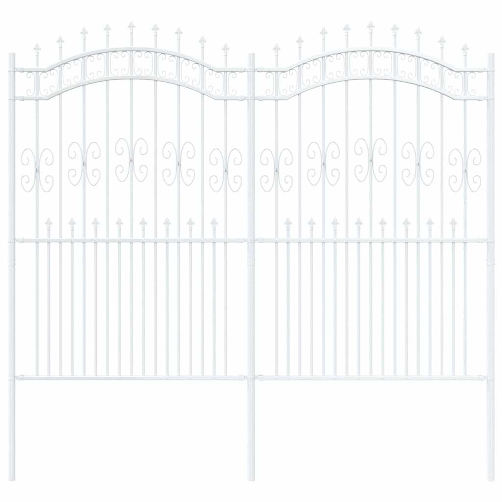 vidaXL Gartenzaun Weiß 240 x 228 cm Pulverbeschichteter Stahl