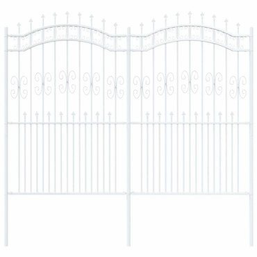 vidaXL Gartenzaun Weiß 240 x 228 cm Pulverbeschichteter Stahl