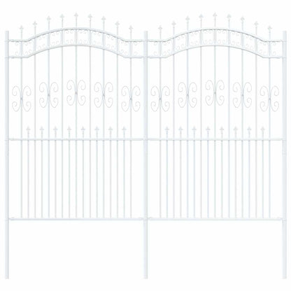 vidaXL Gartenzaun Weiß 240 x 228 cm Pulverbeschichteter Stahl