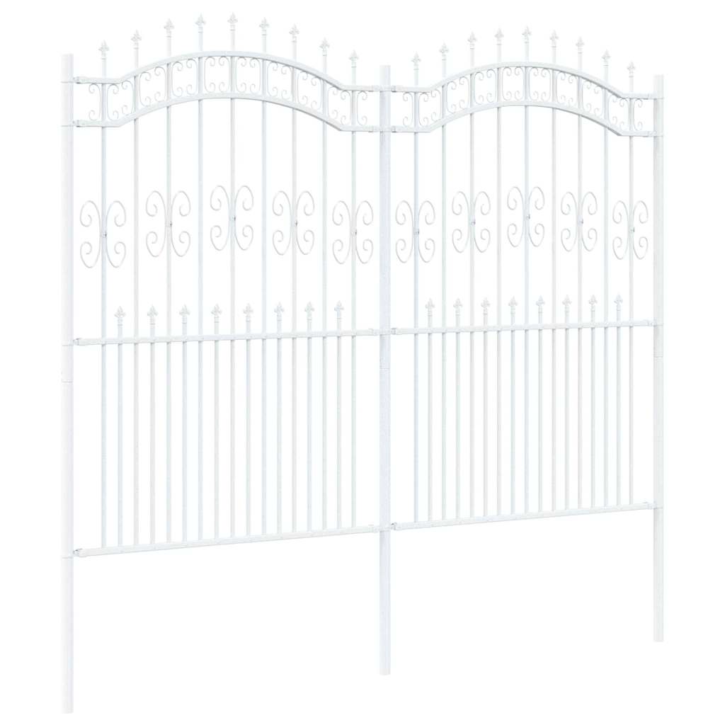 vidaXL Gartenzaun Weiß 240 x 228 cm Pulverbeschichteter Stahl