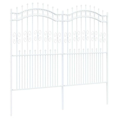 vidaXL Gartenzaun Weiß 240 x 228 cm Pulverbeschichteter Stahl