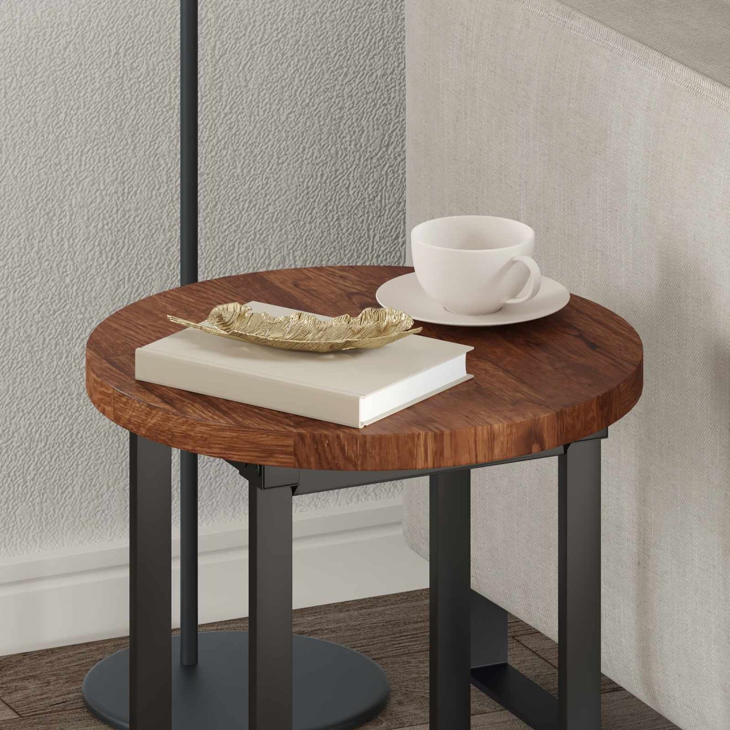 vidaXL Tischplatte Hellbraun Ø 40 x 2,5 cm Massivholz Eiche