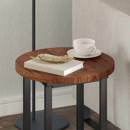 vidaXL Tischplatte Hellbraun Ø 40 x 2,5 cm Massivholz Eiche