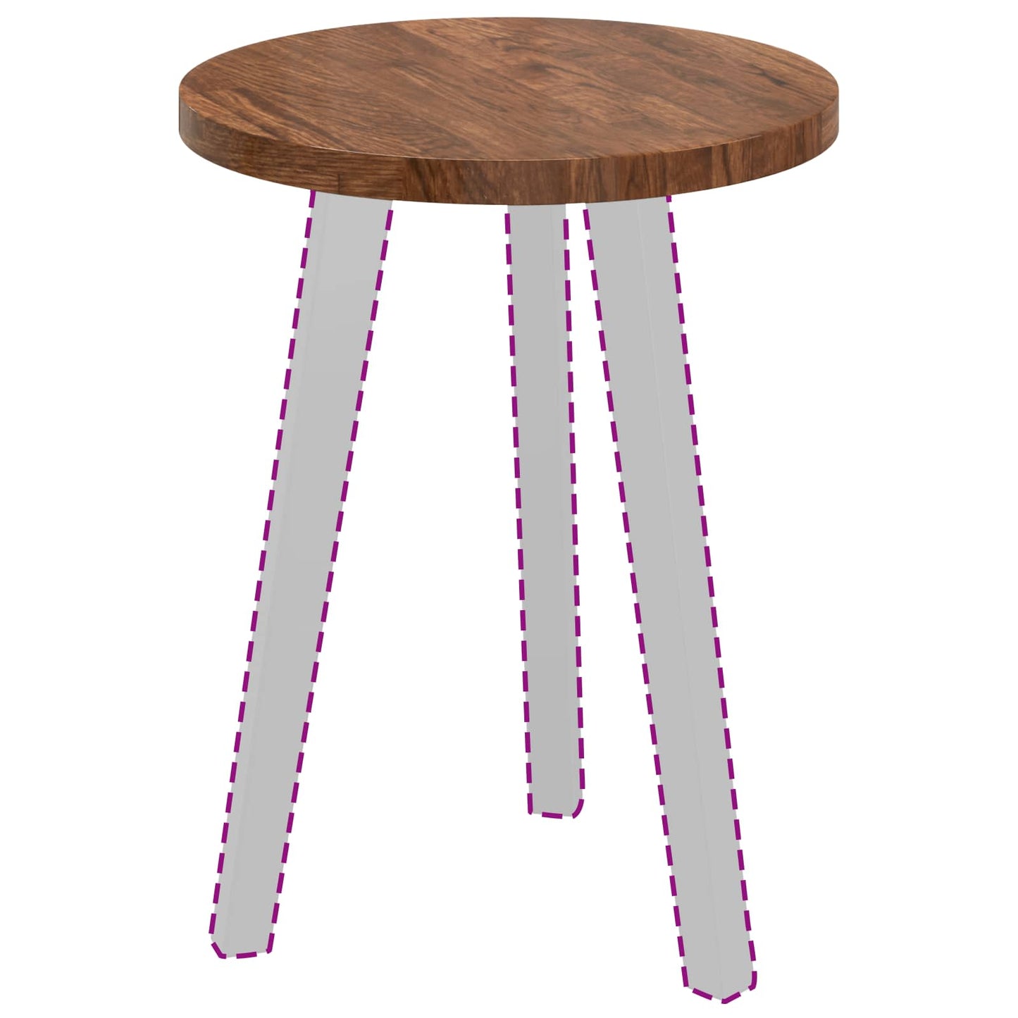 vidaXL Tischplatte Hellbraun Ø 40 x 2,5 cm Massivholz Eiche