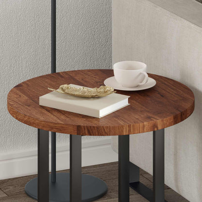 vidaXL Tischplatte Hellbraun Ø 50 x 2,5 cm Massivholz Eiche
