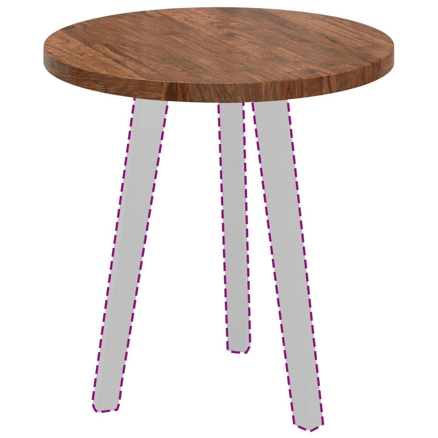 vidaXL Tischplatte Hellbraun Ø 50 x 2,5 cm Massivholz Eiche
