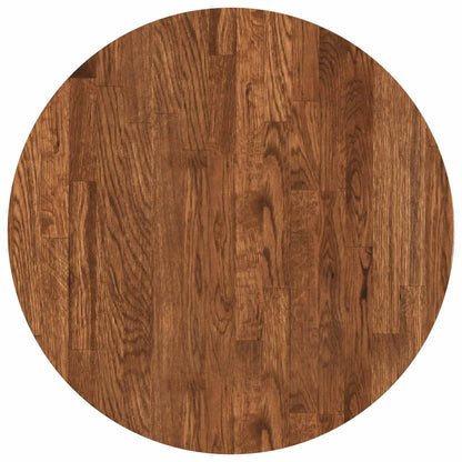vidaXL Tischplatte Hellbraun Ø 50 x 2,5 cm Massivholz Eiche